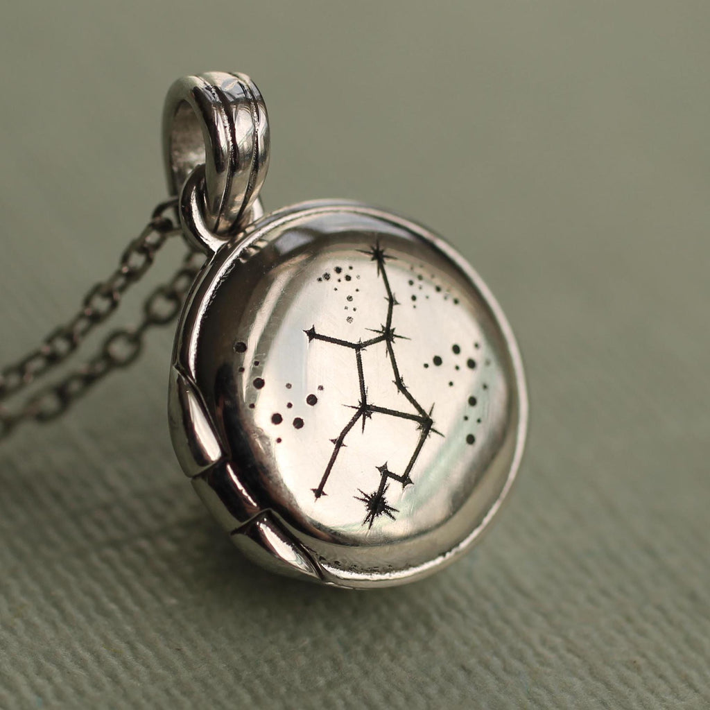 Sterling Silver Tiny Zodiac Locket - Necklaces