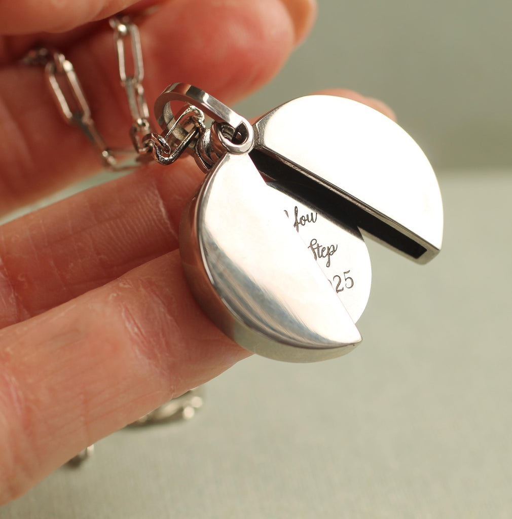Silver Hidden Message Locket - Necklaces