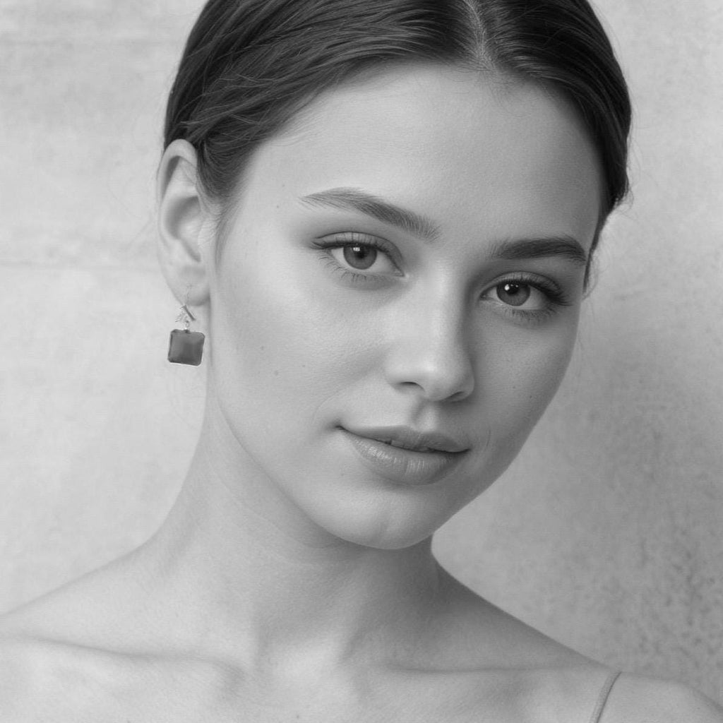 Peach Vintage Glass Earrings - Earrings