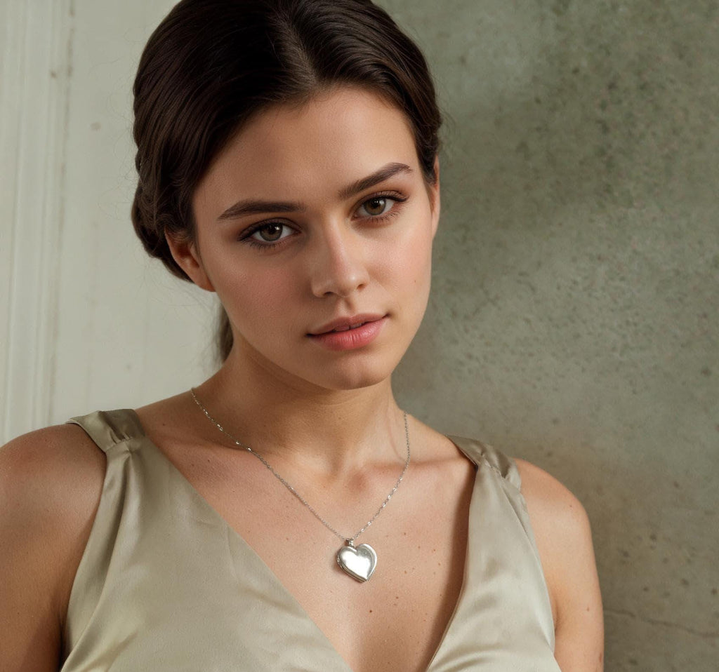 Sterling Silver Poppy Heart Locket - Necklaces