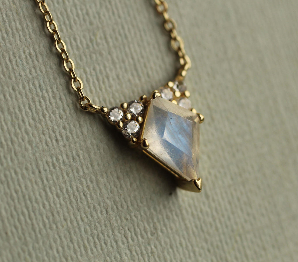 Moonstone Pyramid Necklace (WS) - Necklaces
