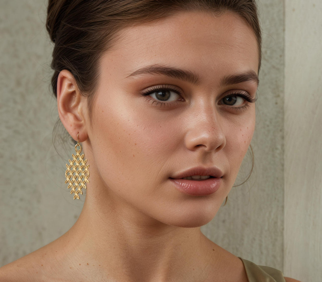 Gold Lace Bohemian Earrings - Earrings