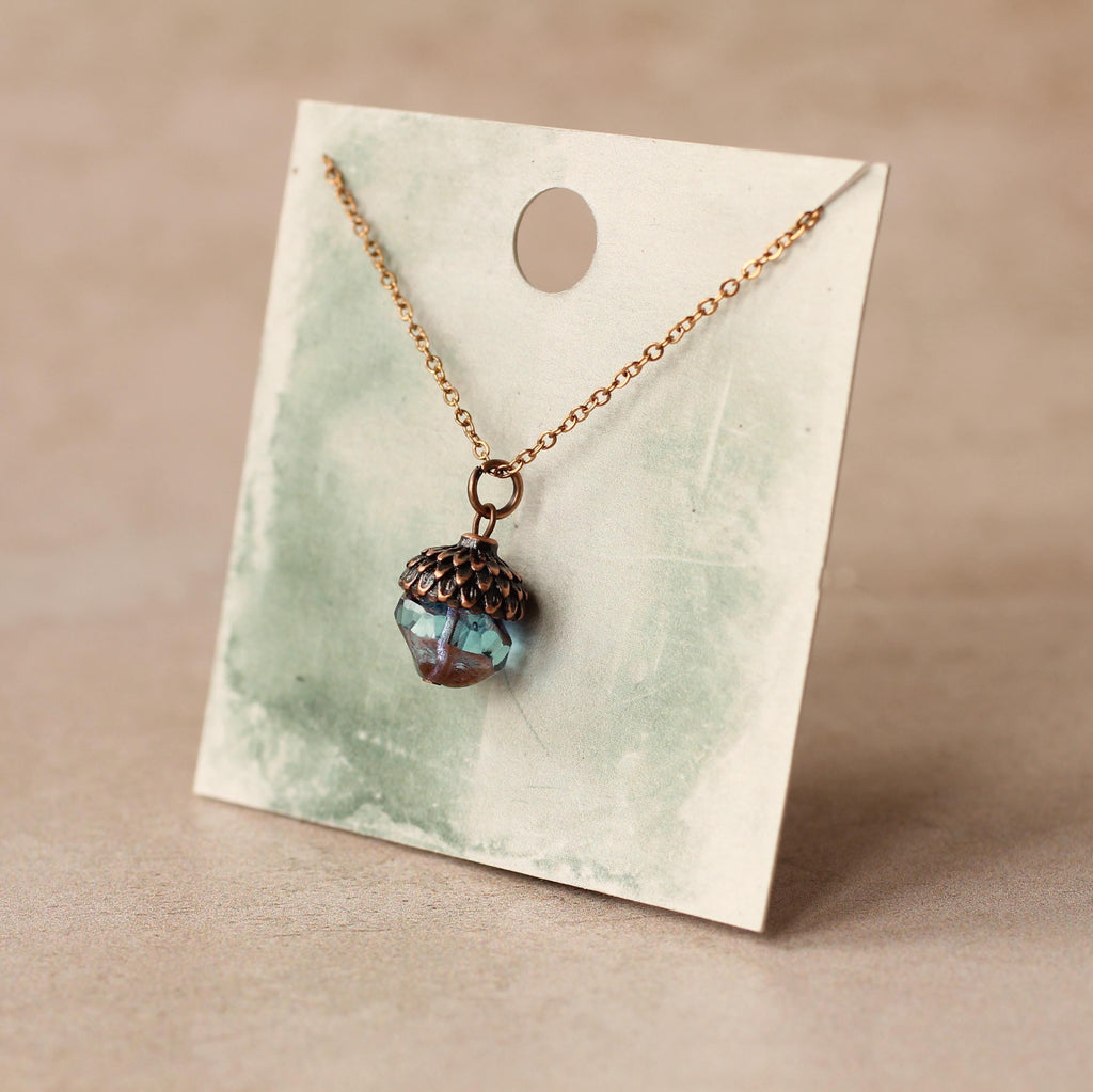 Amber Acorn Necklace - Necklaces