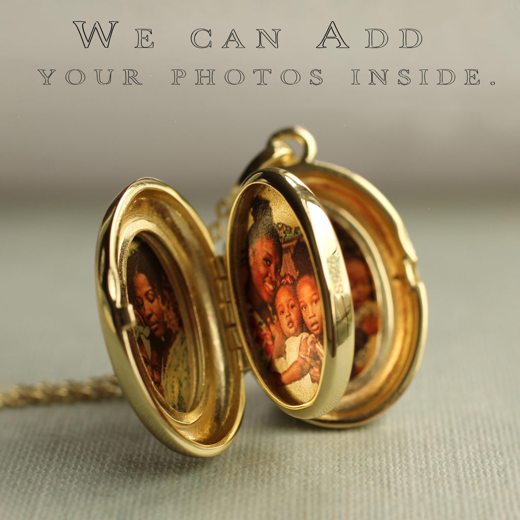 Gold Vermeil Oval Album Locket - personalised photo locket