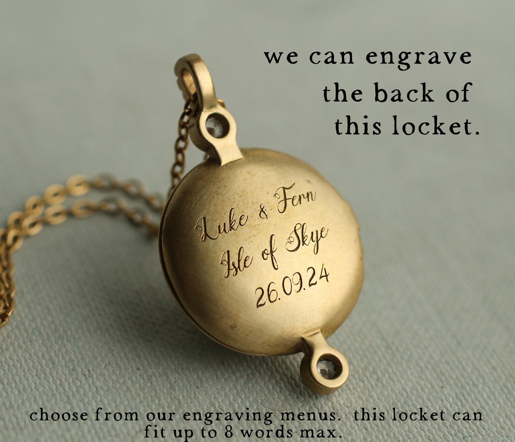 Art Deco Ruby Red Locket Necklace - personalised photo locket