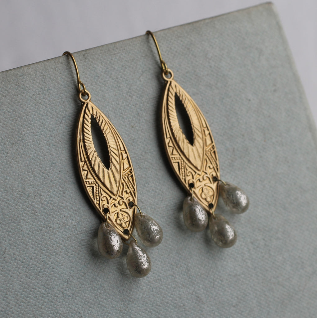 Art Deco Mercury Chandelier Earrings - 