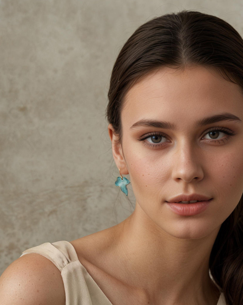 Blue Ivy Leaf Earrings (WS) - Earrings