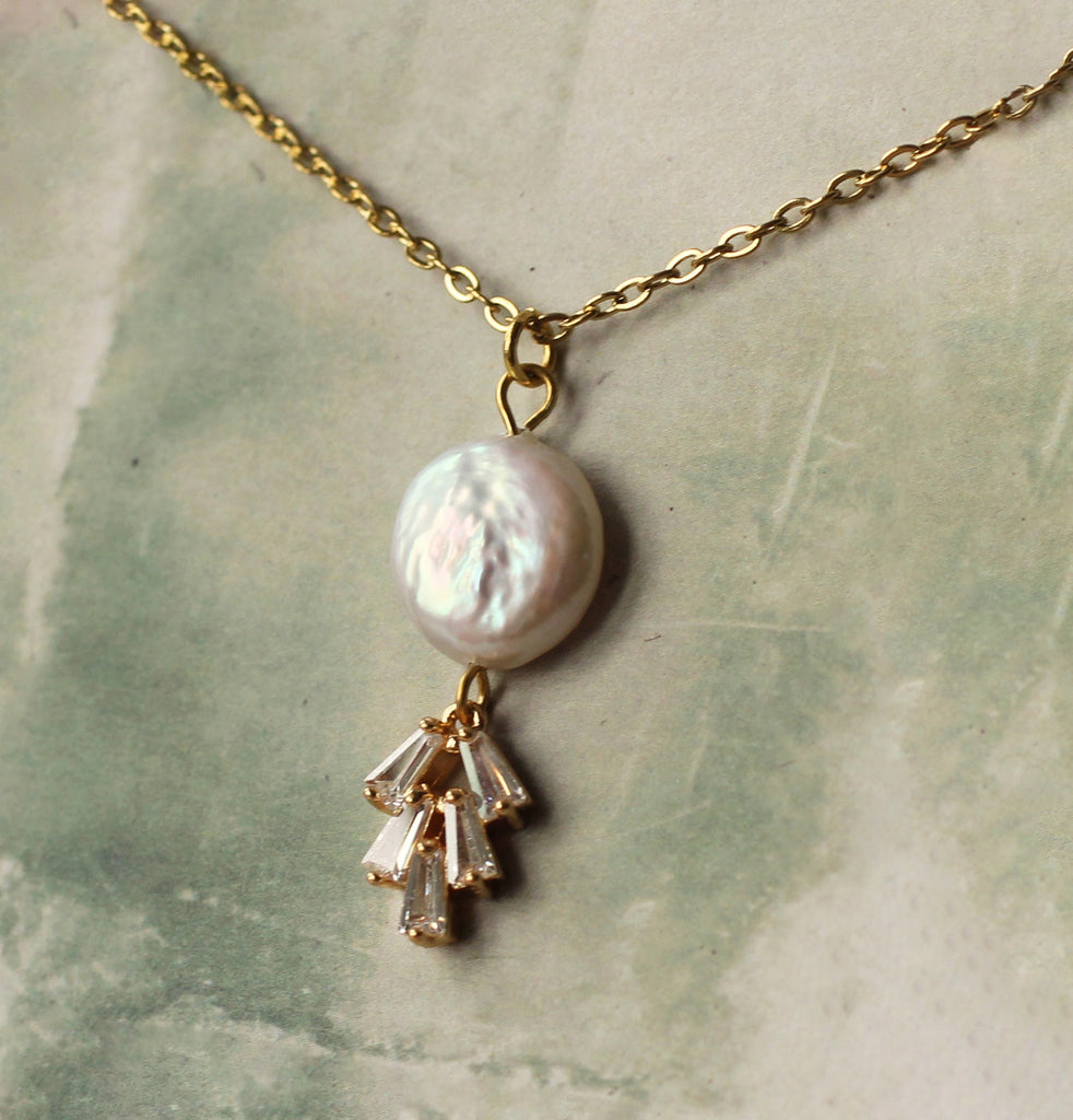 Art Deco Pearl Necklace (WS) - Necklaces
