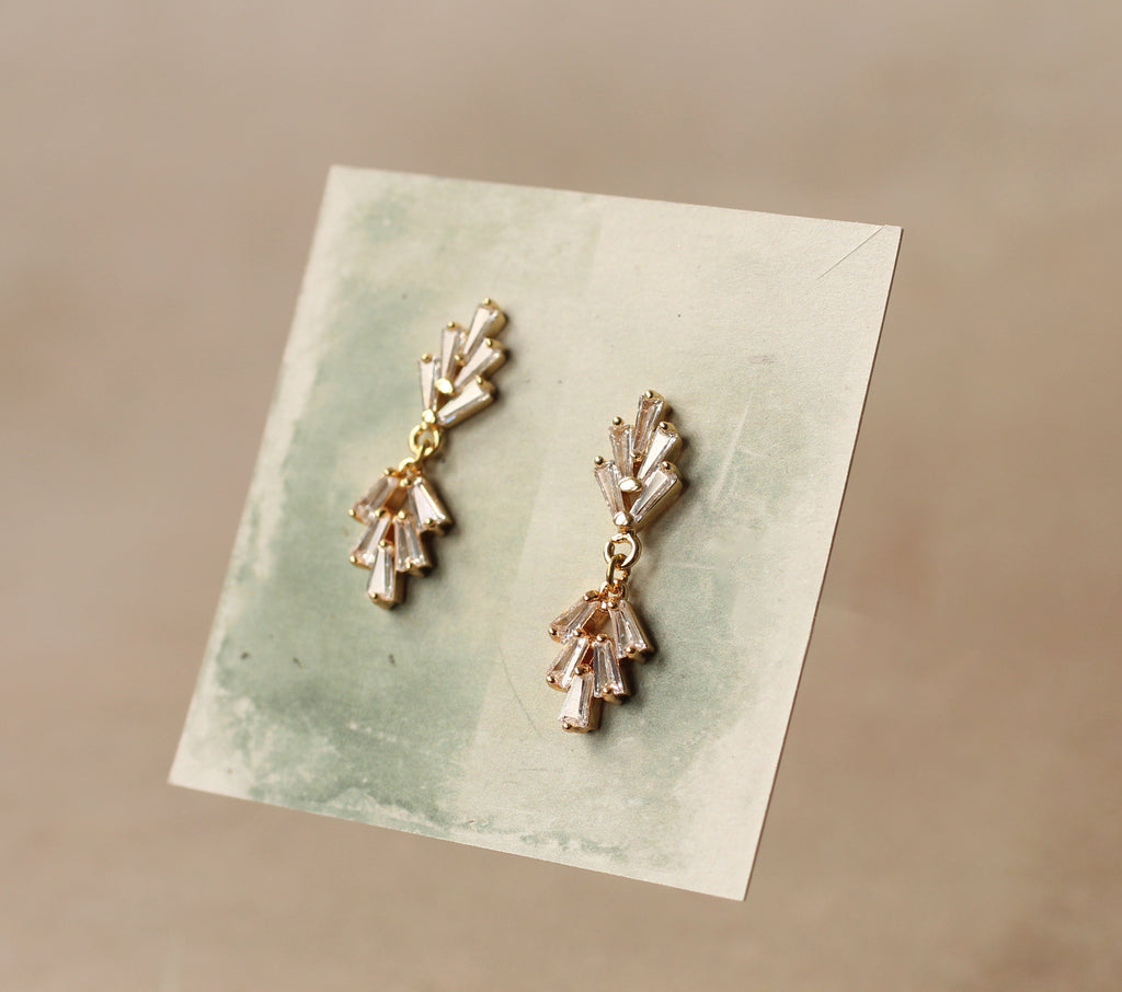 Art Deco Crystal Drop Earrings - Earrings