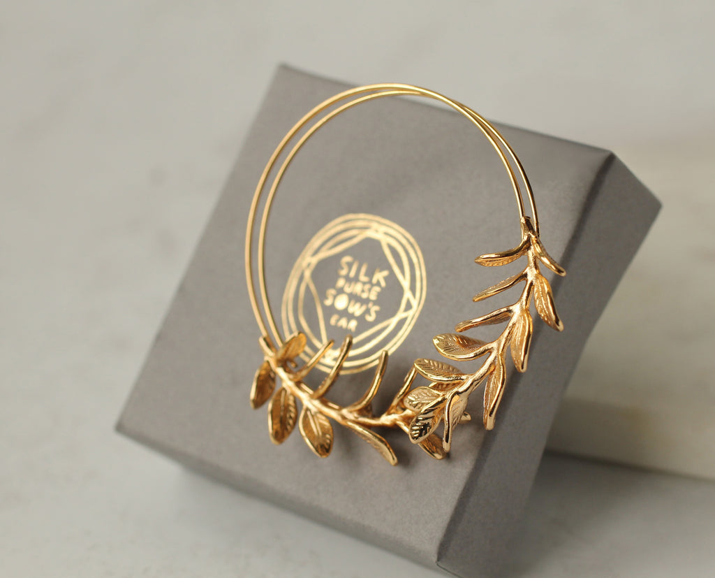 Botanical Leaf Hoops (WS) - Earrings