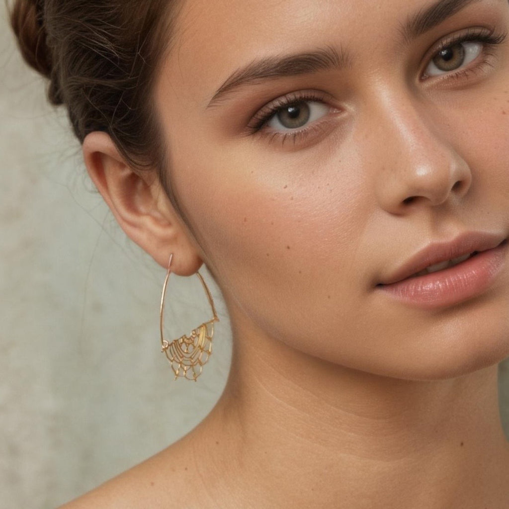 Lace Hoop Earrings (WS) - Earrings
