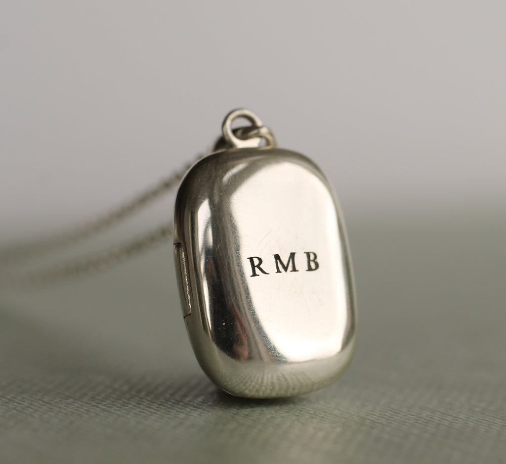 Sterling Silver Rectangle Personalised Locket - Necklaces