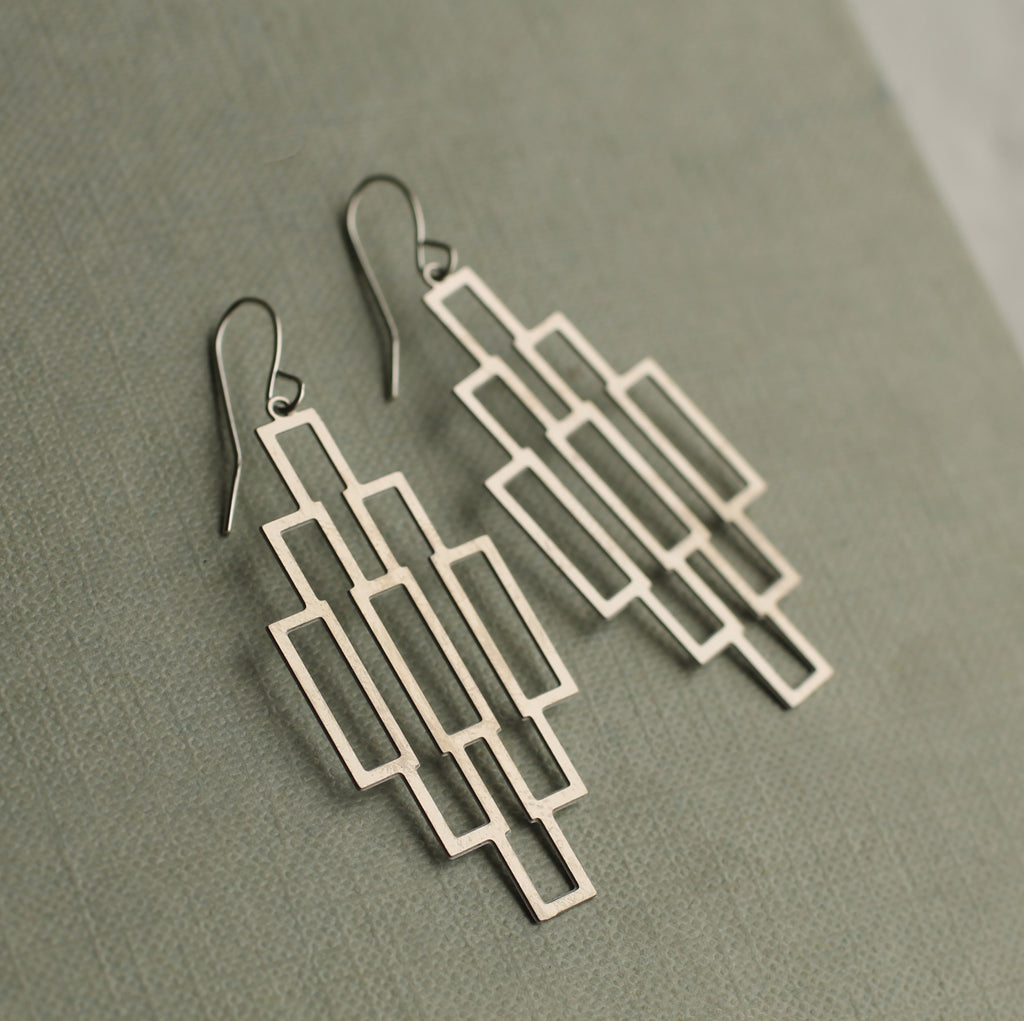 Art Deco Ladder Earrings - Earrings
