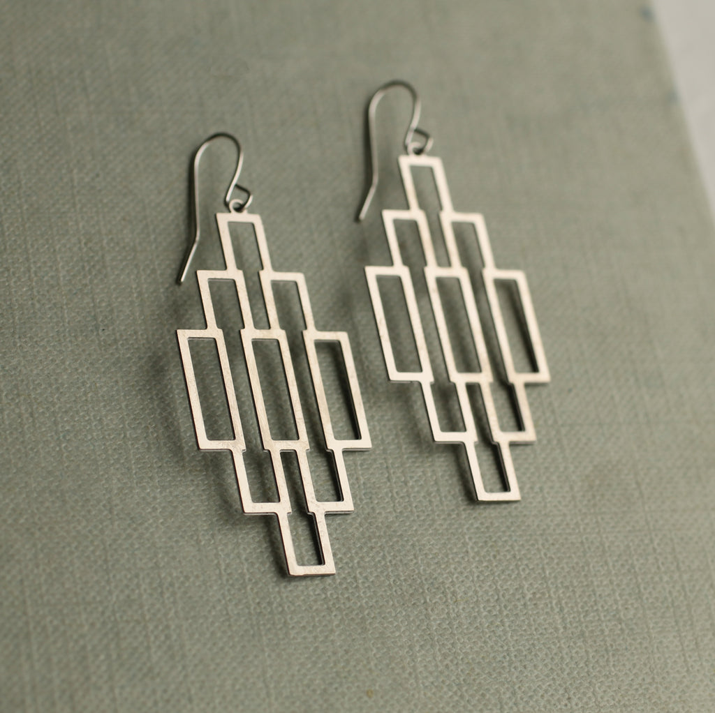 Art Deco Ladder Earrings - Earrings