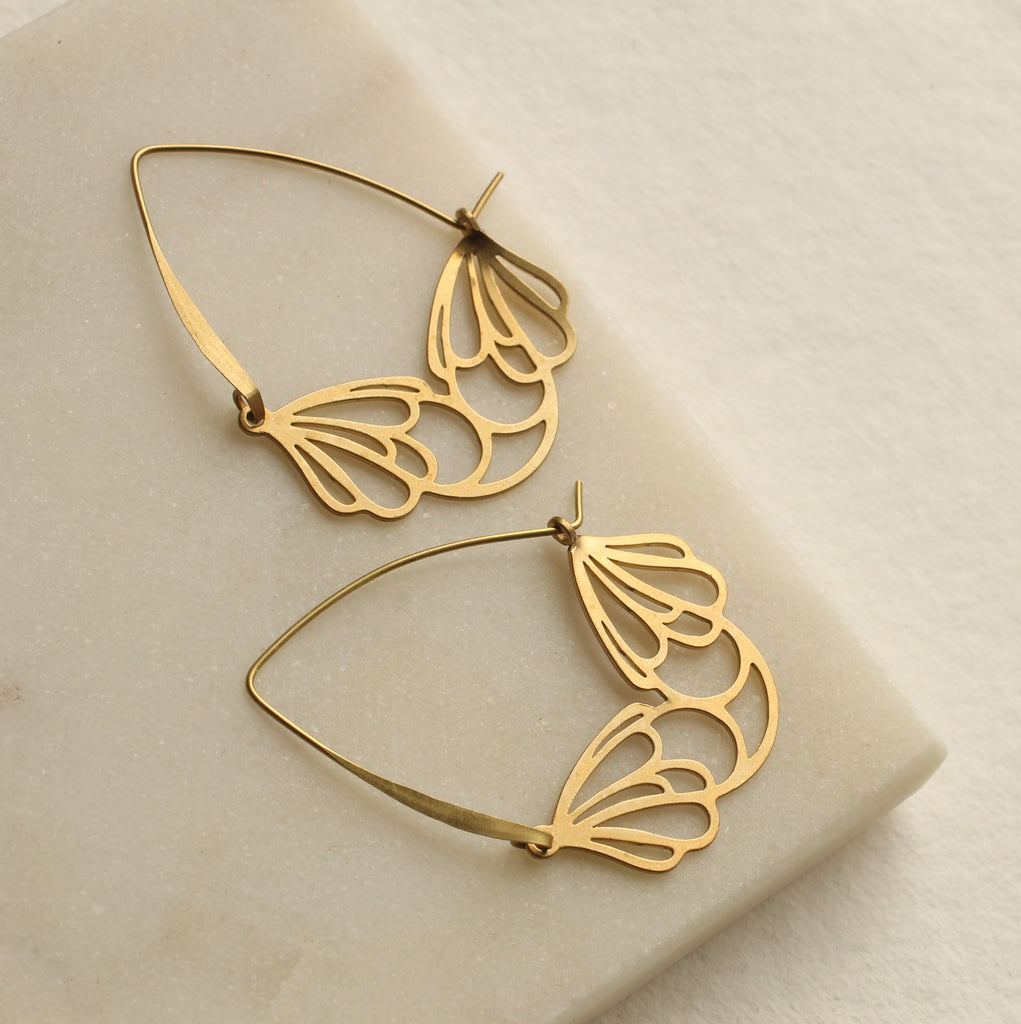 Flower Hoop Earrings (WS) - Earrings