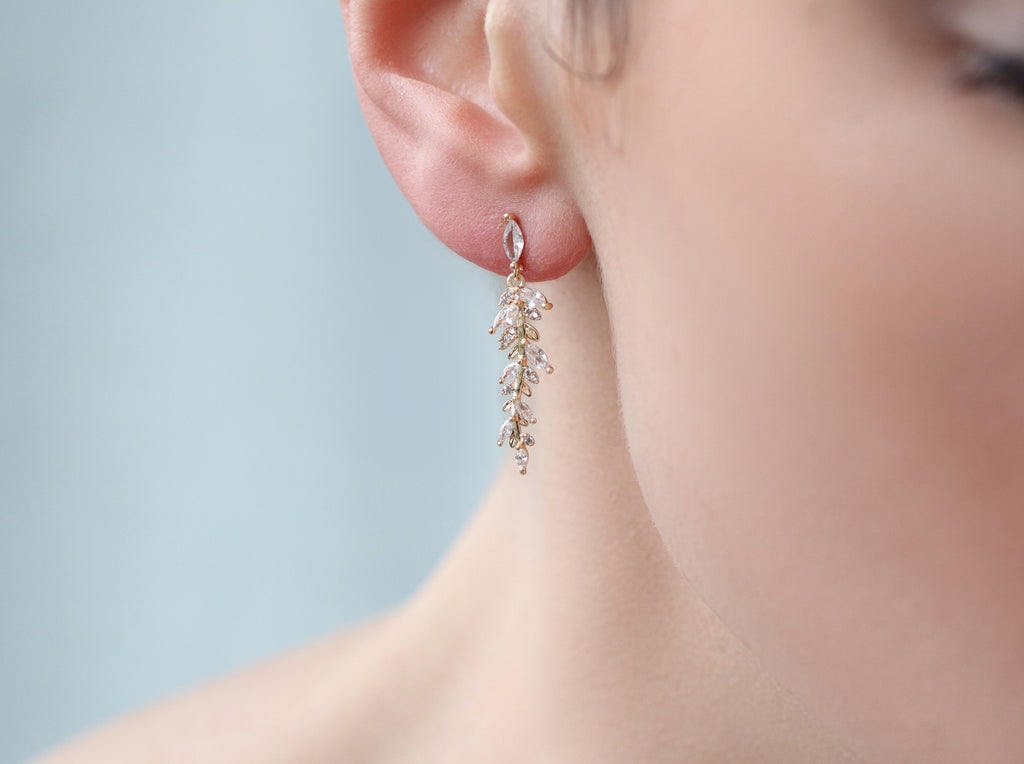 Feather Fern Drop Earrings - Earrings