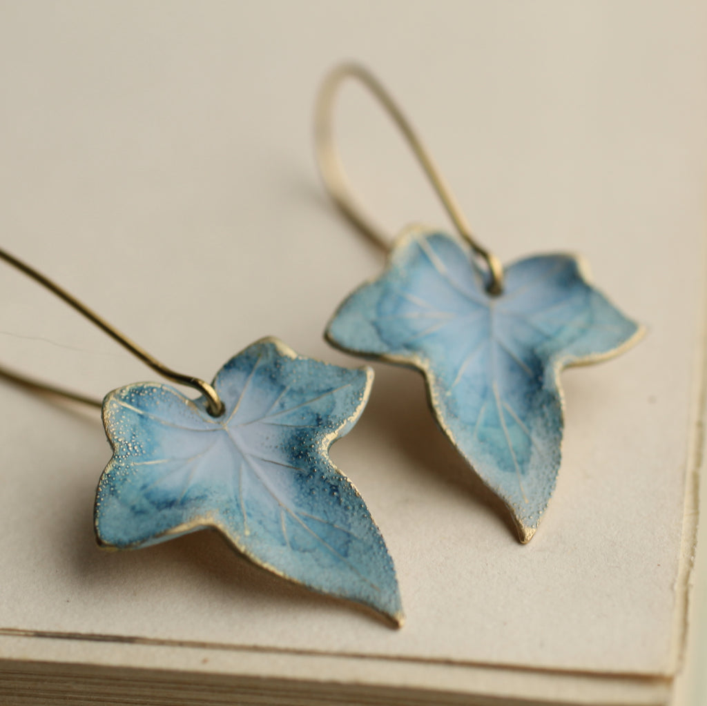 Blue Ivy Leaf Earrings - Earrings