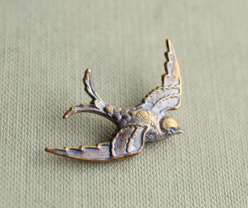 Opal Swallow Bird Brooch - Brooches & Pins