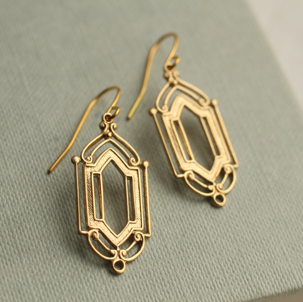 Art Deco Golden Gate Earrings (WS) - Earrings