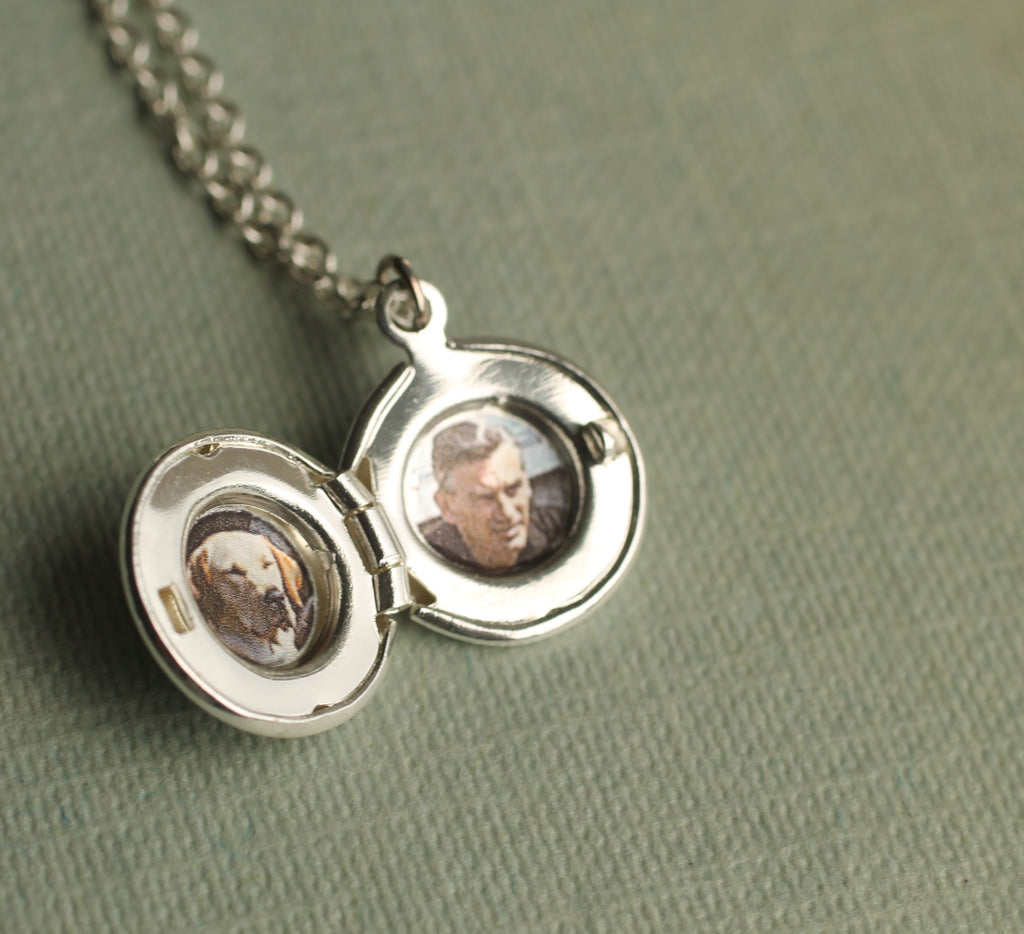 Tiny Silver Locket With Pictures - personalised photo locket