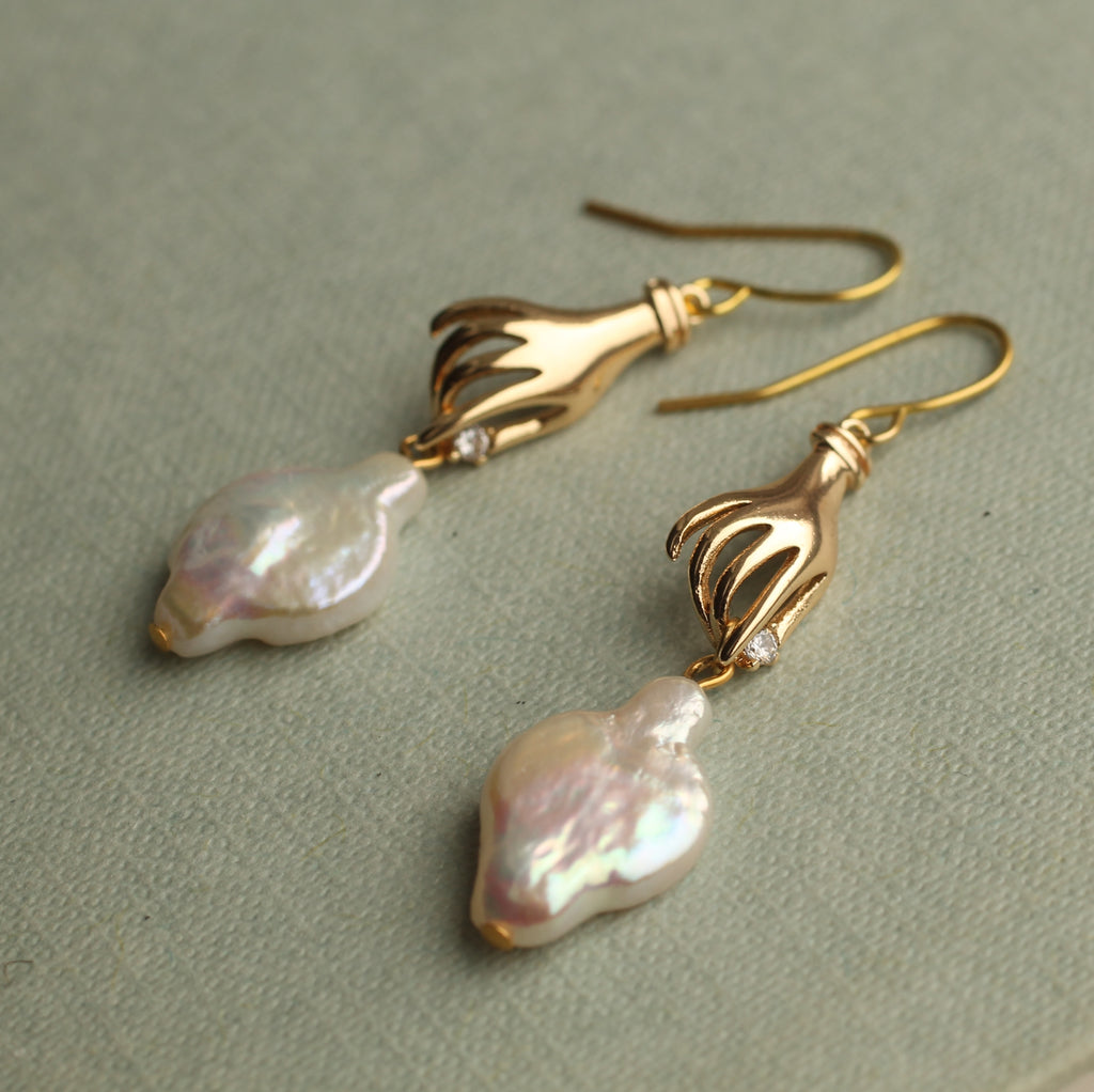 Pearl Hand Earrings - 
