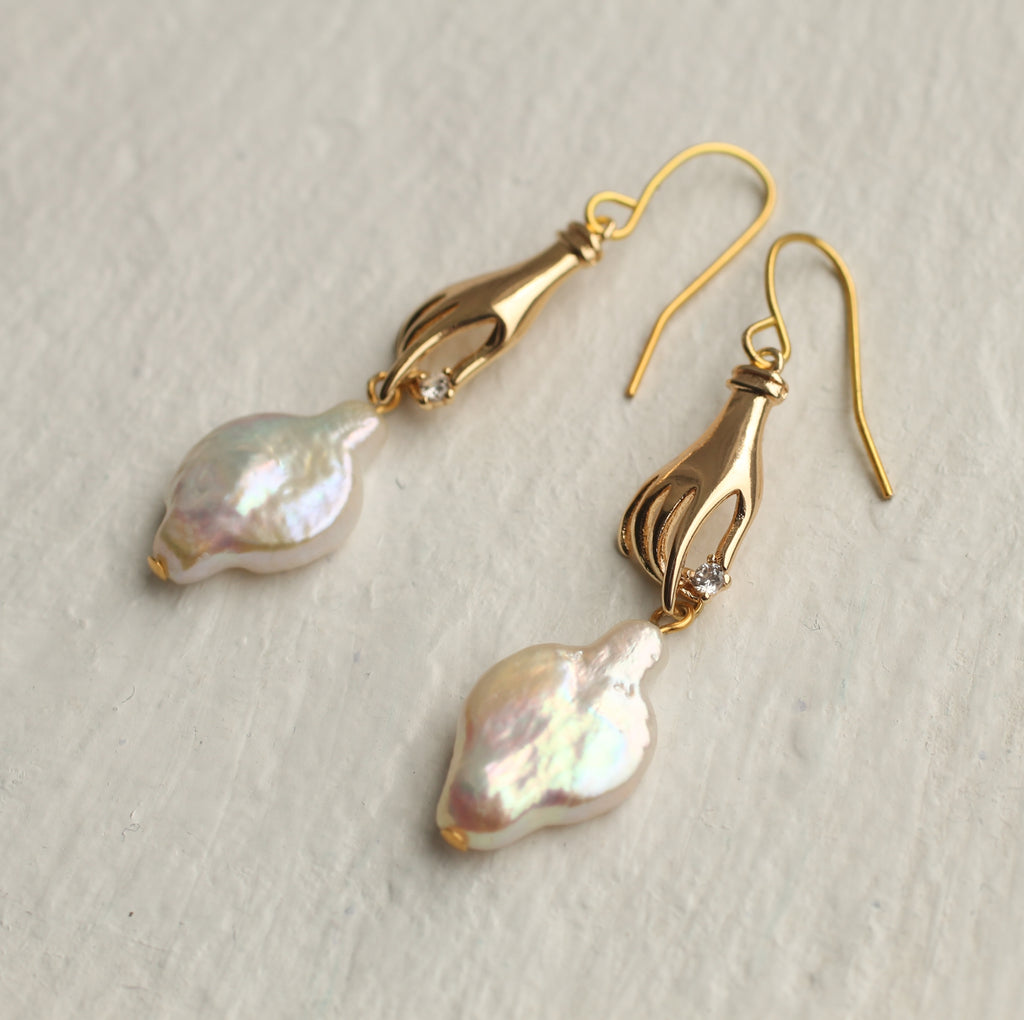 Pearl Hand Earrings - 