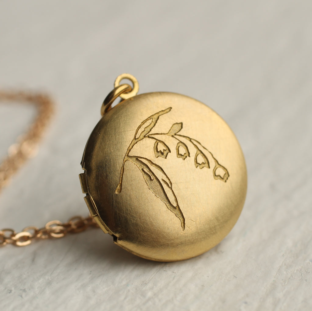 Tiny Round Locket With Pictures - Necklaces