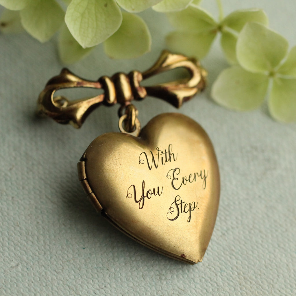 Bridal Heart Bouquet Pin Locket - Brooches & Pins