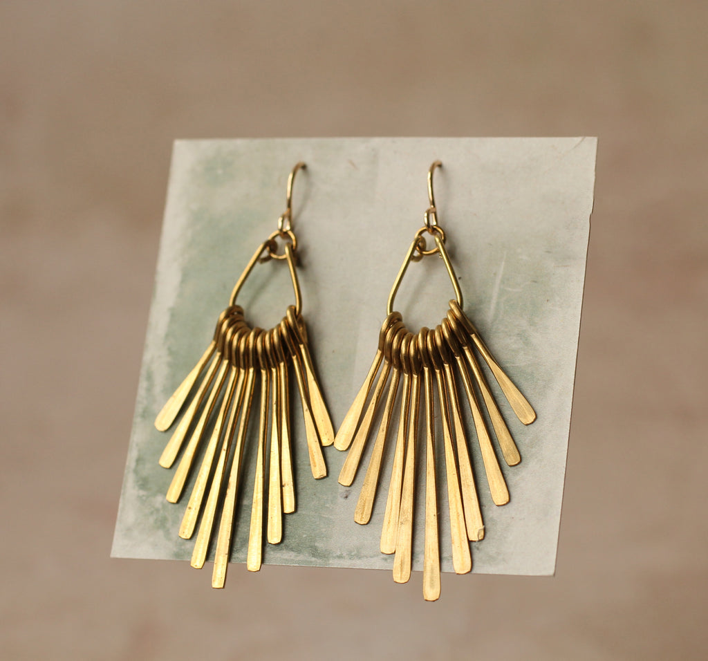 Art Deco Fringe Earrings (WS) - Earrings