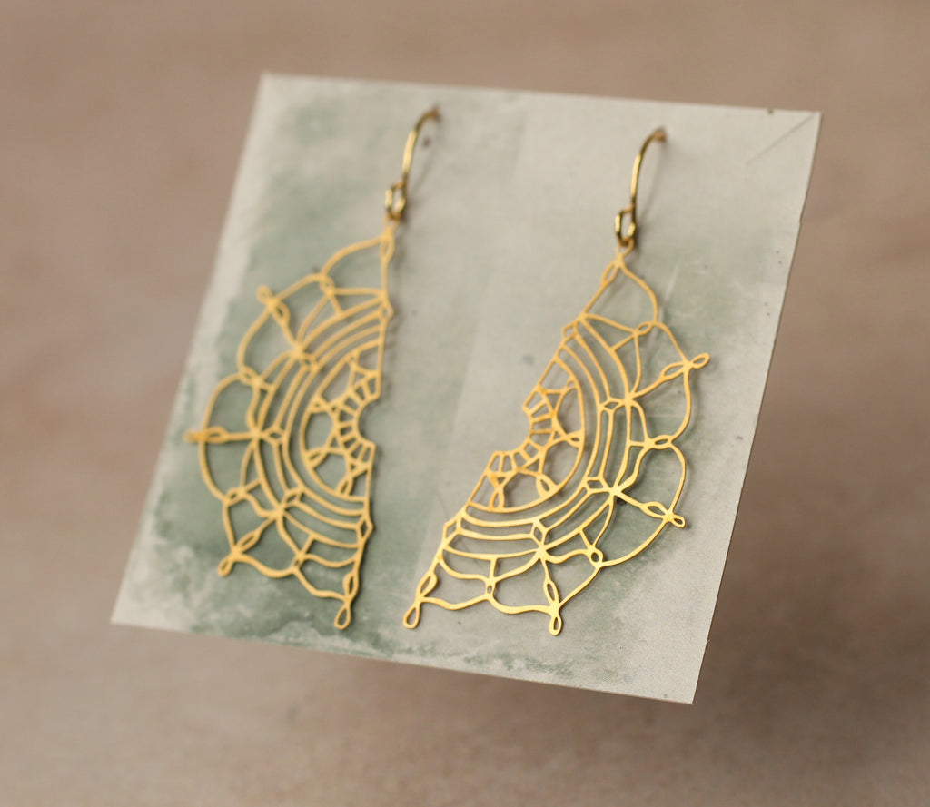 Gold Lace Earrings (WS) - Earrings