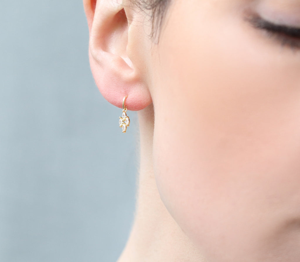 Marquese Crystal Gold Stud Earrings - Earrings