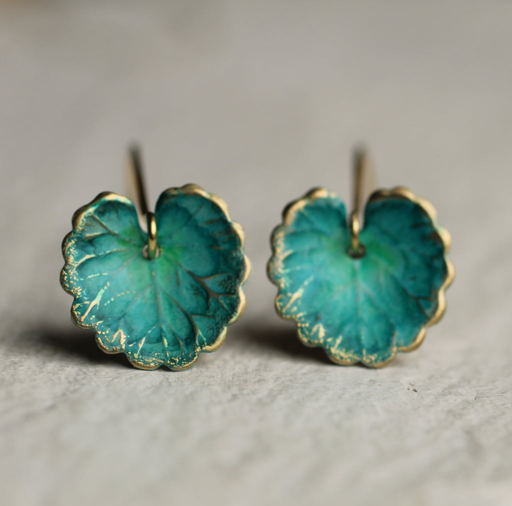 Turquoise Leaf Earrings - Earrings