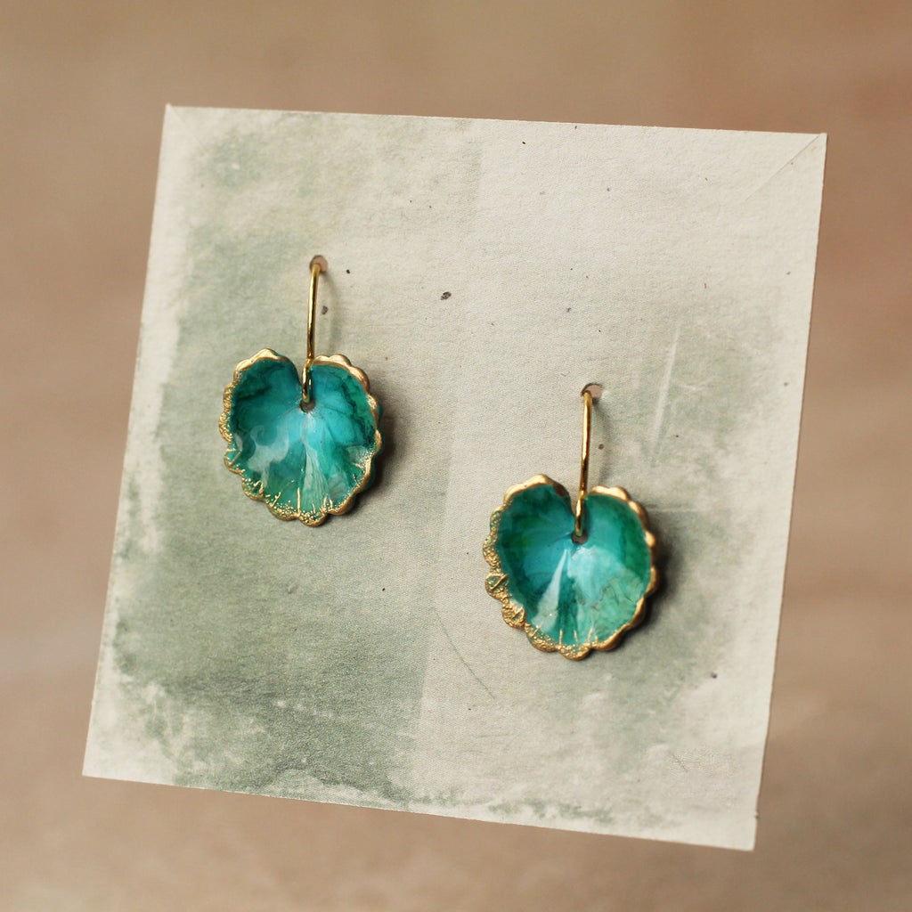 Turquoise Leaf Earrings - Earrings