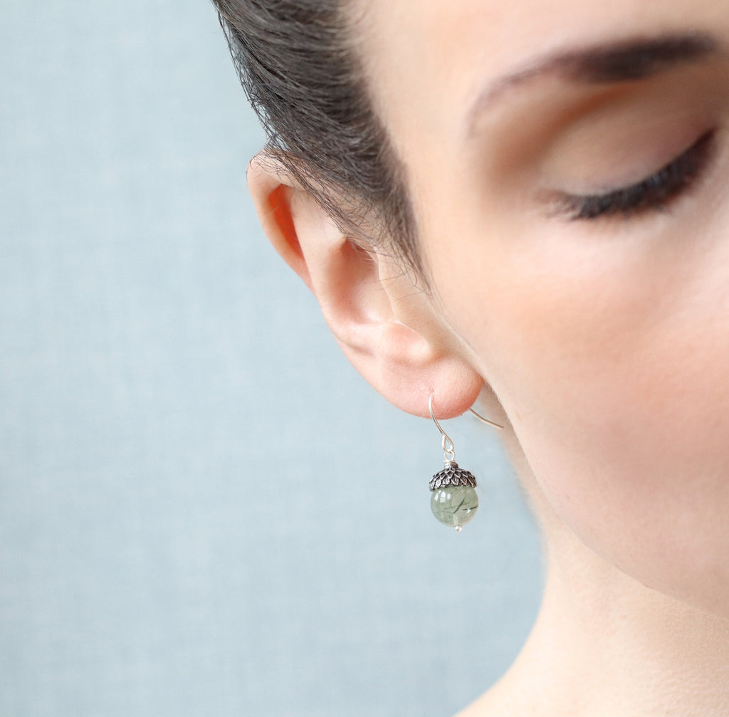 Silver Acorn Earrings - Earrings