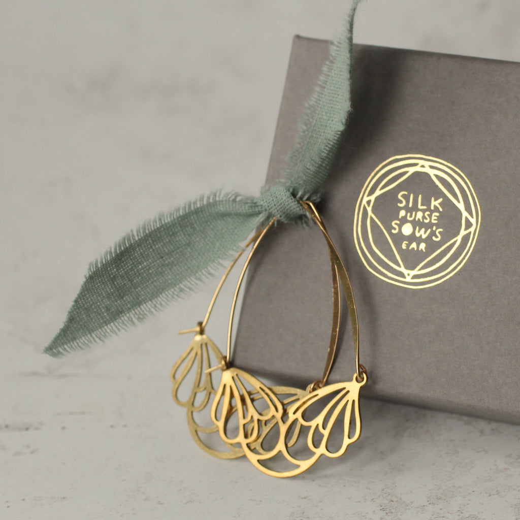 Flower Hoop Earrings (WS) - Earrings