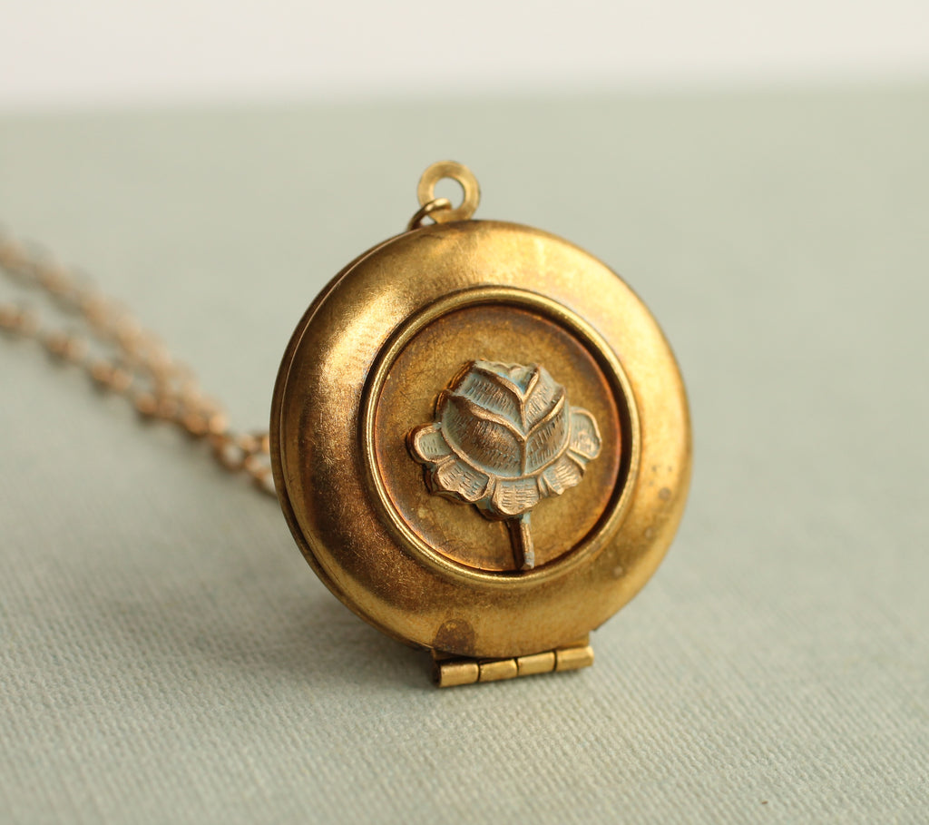 Rose Flower Locket - Necklaces