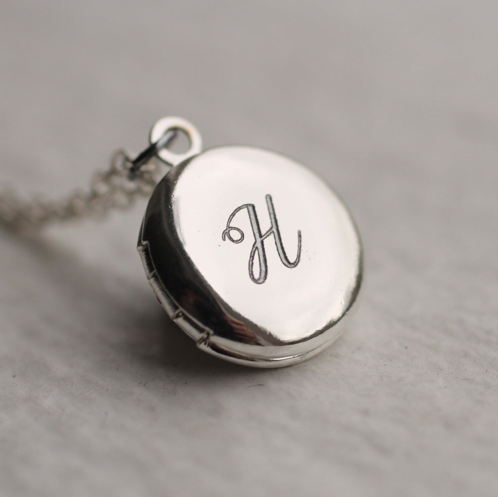 Tiny Silver Locket With Pictures - personalised photo locket