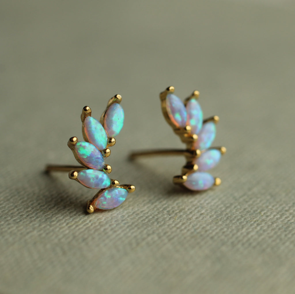 Opal Wing Stud Earrings - Earrings