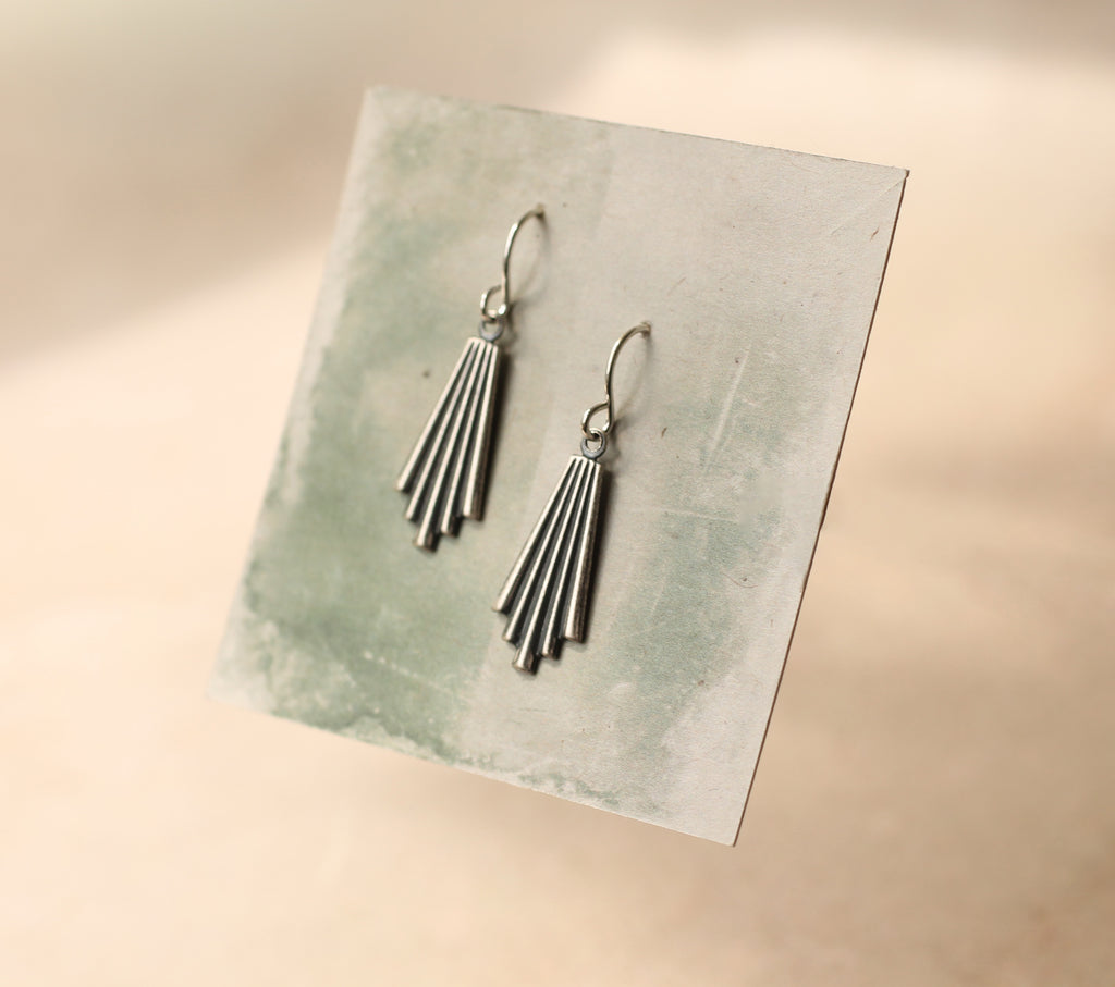 Silver Art Deco Chrysler Earrings - Earrings