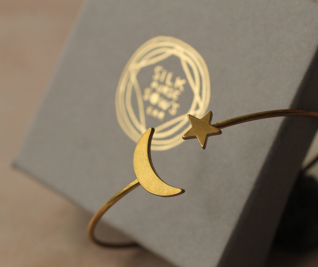 Moon Star Bracelet Bangle (WS) - Bracelets