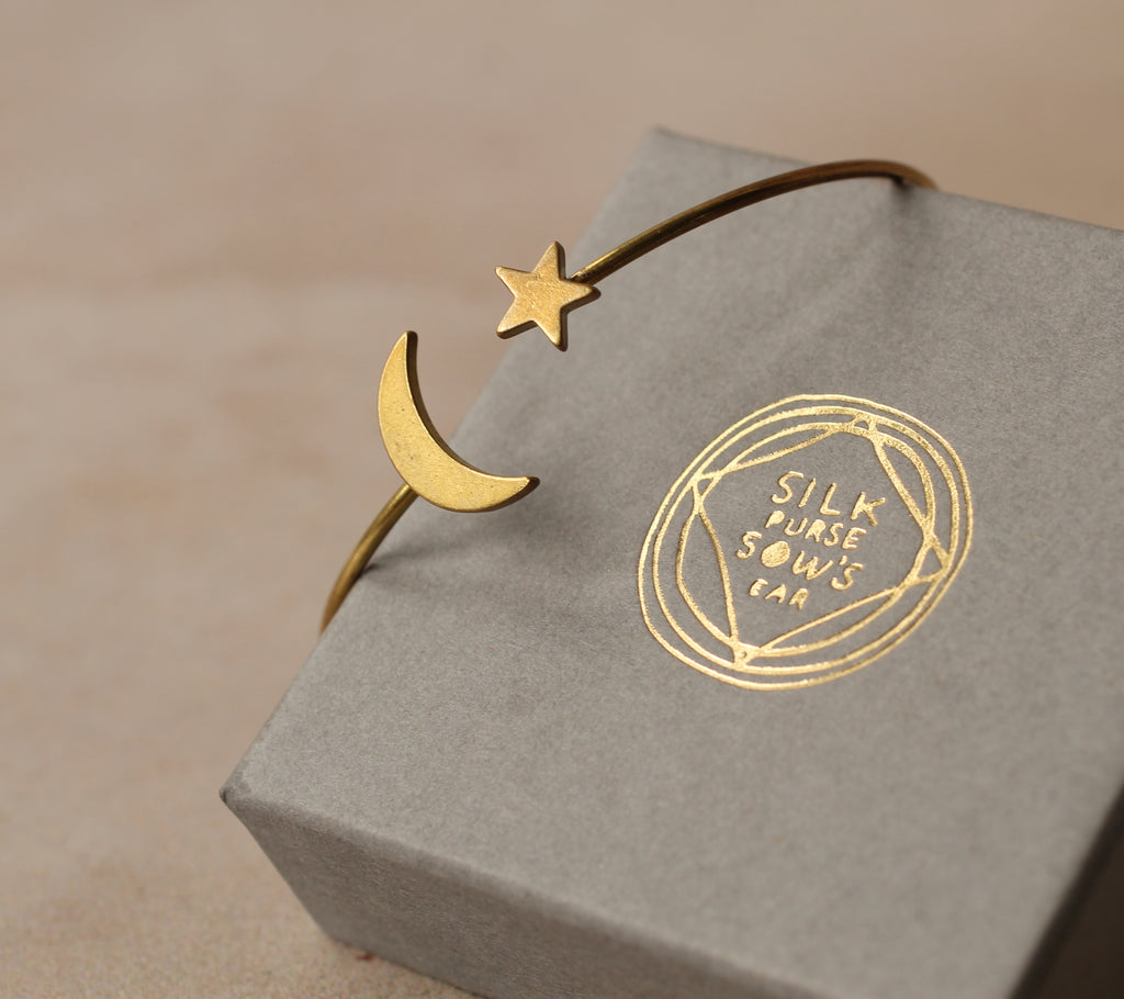 Moon Star Bracelet Bangle (WS) - Bracelets