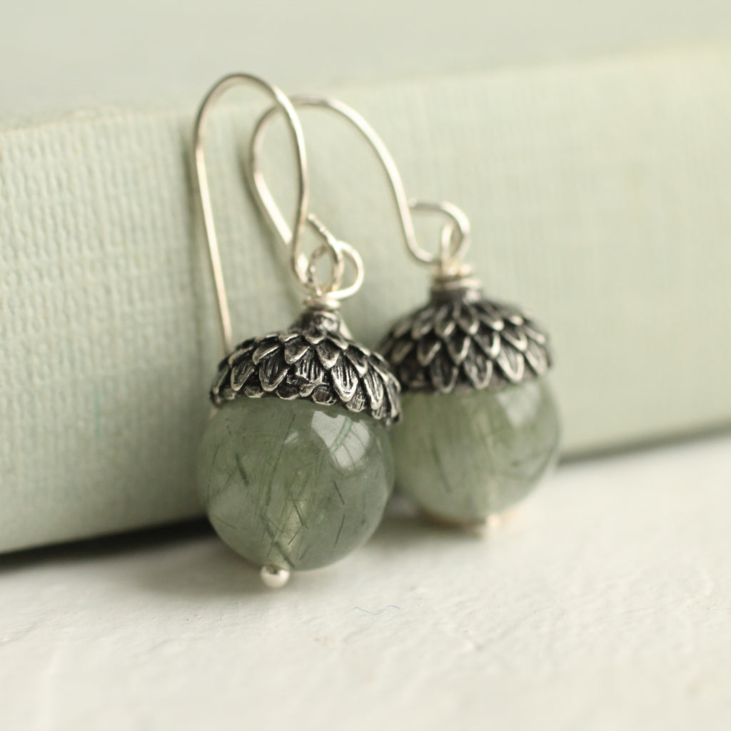 Silver Acorn Earrings - Earrings