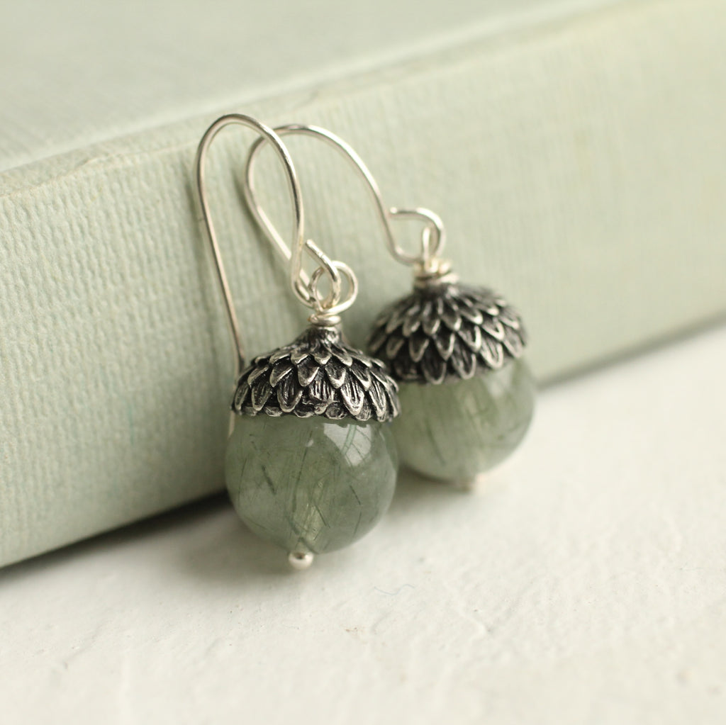 Silver Acorn Earrings - Earrings