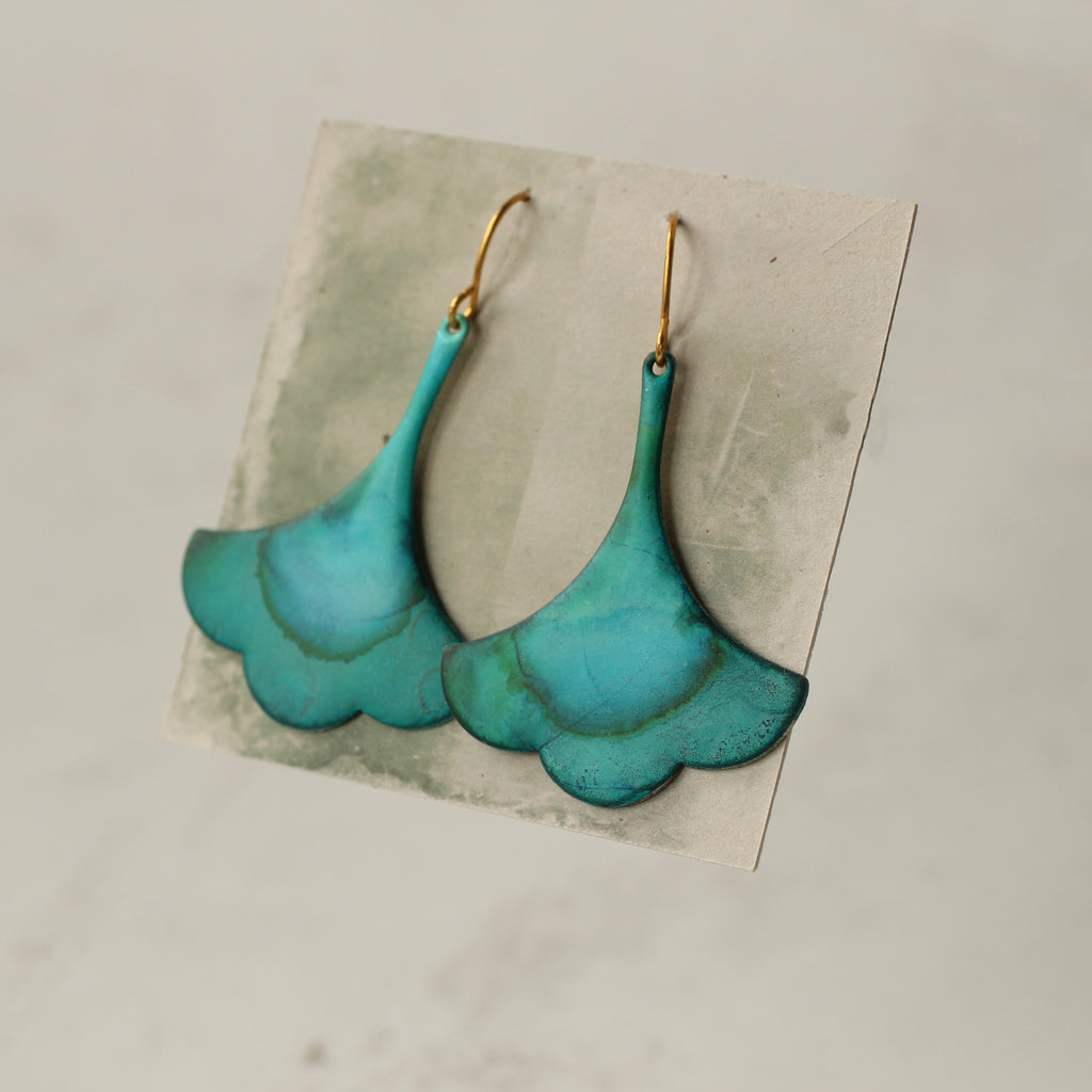 Verdigris Turquoise Drop Earrings - Earrings