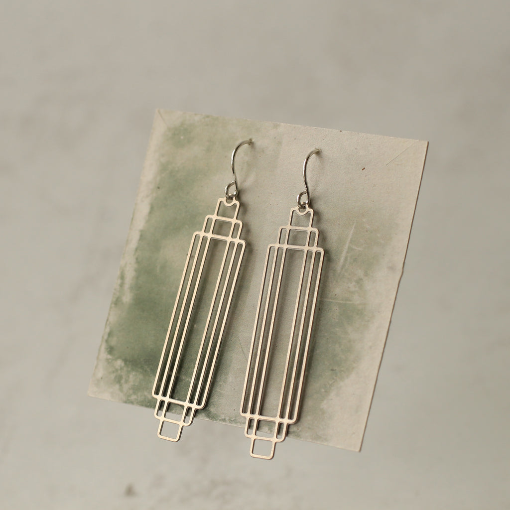 Art Deco Ladder Earrings (WS) - Earrings