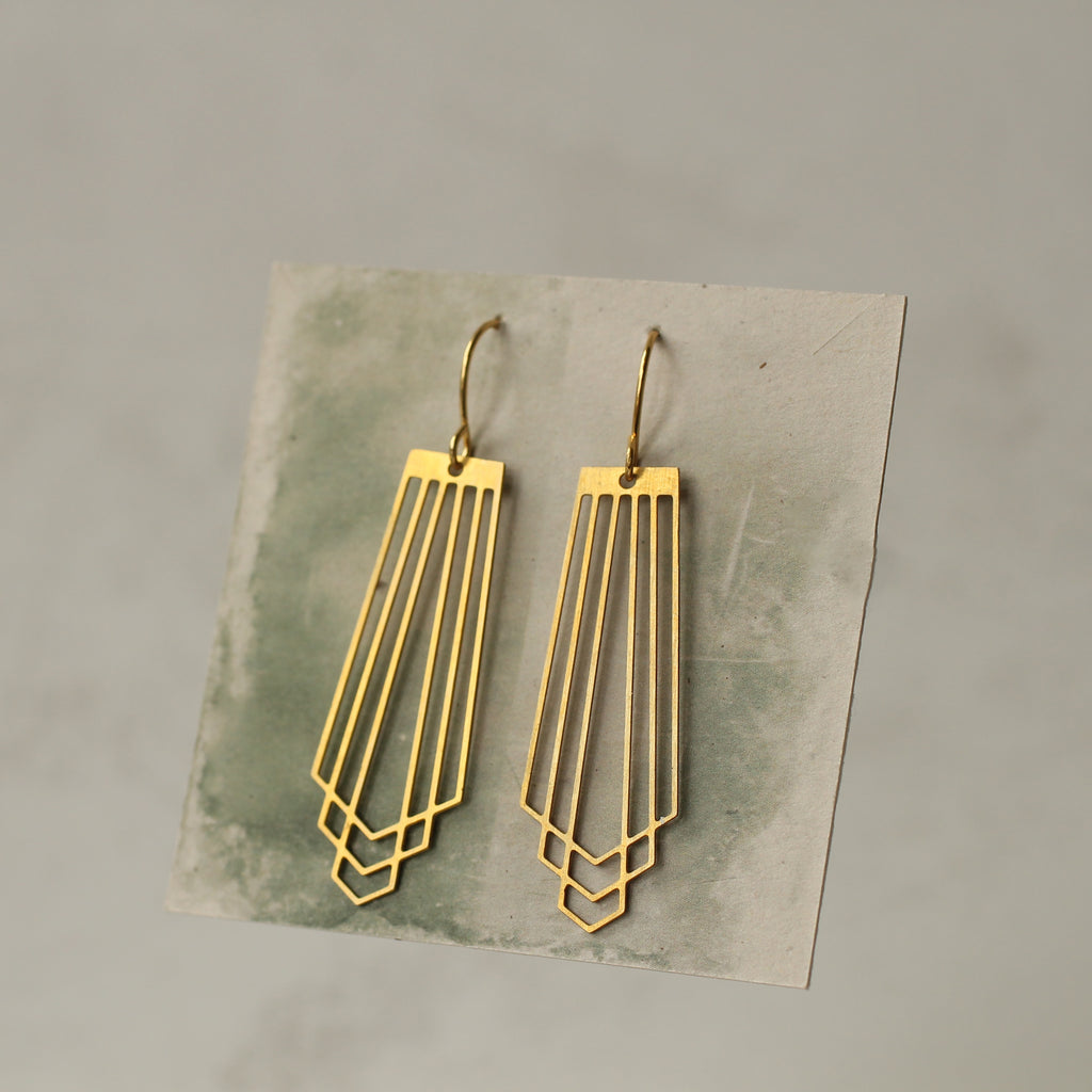 Art Deco Ladder Earrings (WS) - Earrings