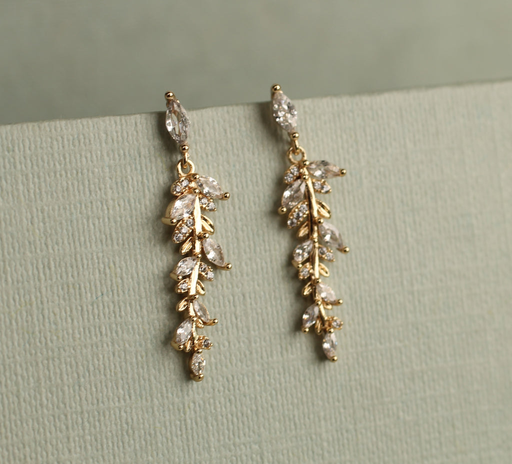 Feather Fern Drop Earrings - Earrings