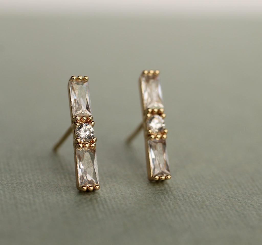 Classic Baguette Studs - Earrings