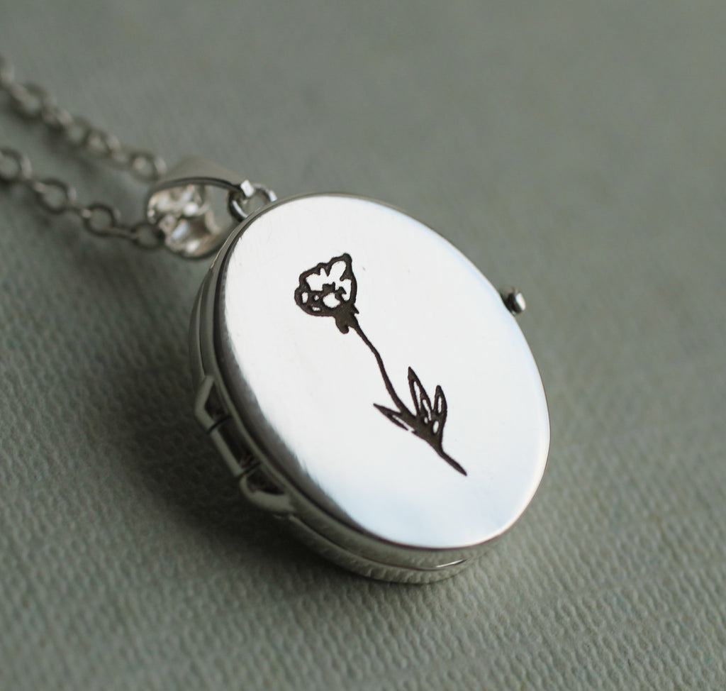 Silver Oval Locket Necklace - Necklaces