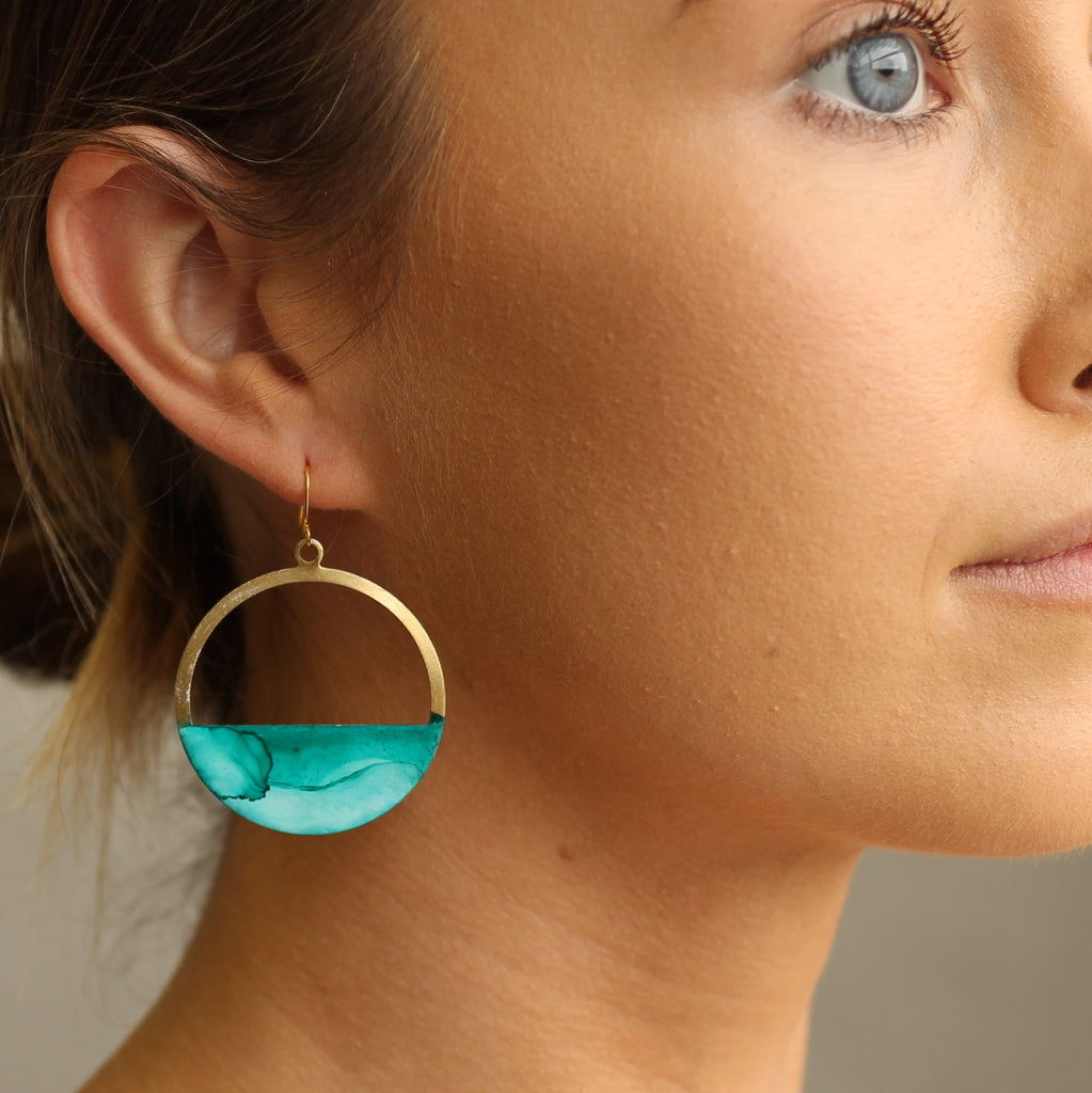 Turquoise Hoop Earrings - Earrings